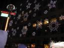 Snowflake lights on the front of Saks