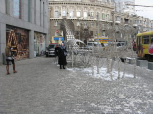 Me standing in front of the shoe.