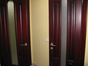 Hall from living room into our bathroom (on the left) and our bedroom - the doors are so lovely