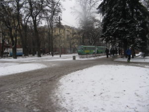 Trambaii coming just across from our office.