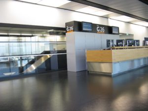 Waiting at the gate in Vienna.
