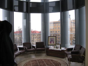Here is the beautiful foyer in our office - it is what you see when you step off the elevator (when it works which it has been a lot lately).