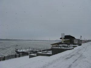 In the distance you can see the next bridge south on the river.
