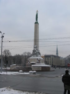 Base of the Freedom Monument on one side