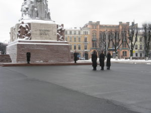 They salute and prepare to change.