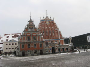 We were just wandering when we came upon the House of Blackheads. It was once the meeting place for the guild of unmarried German merchants. It is currently under renovations so we couldn't go inside but it was amazing to see it from the outside. The clock is a masterpiece with four times on it (day, month, hour, minute).
