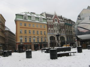 These buildings are across from Dome Cathedral.