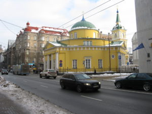 A very yellow church