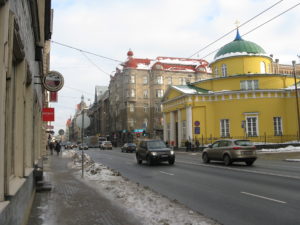 One of many wide streets in "new" Riga. The travel agent told us the new buildings are maybe 100 years old not like old Riga. Seems old to us.