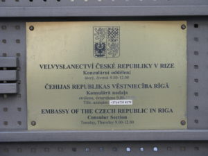 Sign for the Czech Embassy