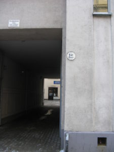 This is a close up of the entrance to the Ukrainian Embassy back door we entered.