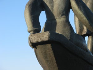 The sculpture's signature