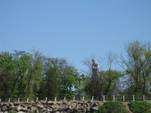 In the distance you can see the statue of Taras Shevchenko, a Great poet who was born in the early 1800s and is revered in Ukraine as the founder of Ukrainian literature. The stature is truly huge.