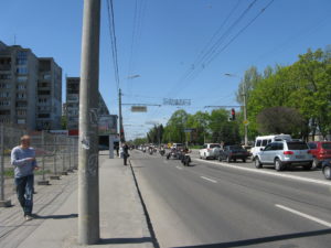 Here is the lead of the motorcycle "parade." It went on for more than ten minutes with the motorcycles three to four across. It stopped traffic and was so interesting to watch. Some would wave and I waved back.