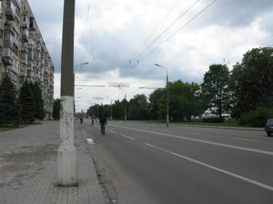 A few bikers on the road.
