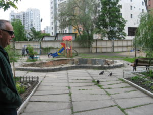 The playground freshly painted and ready to use.