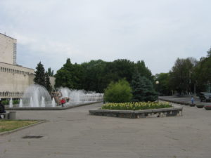 The flowers and fountain fo the Opera House