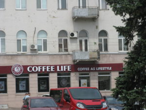 There are many signs that are in English. This one is all around the city.