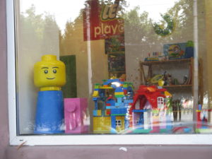 Here is the one I took - I was careful not to get any people in it. Gotta love legos - world wide.