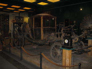 I know this is a dark picture but I hated to take a flash in this room that was obviously protected with special lights. I thought the old carriage was very neat.
