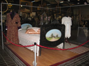 Although the bed is very small - it is so cool with the pictures and all. I also like the nightclothes on display.