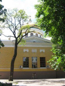 Our first view of the cathedral from outside the gate.