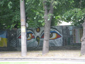 There is graffiti everywhere here just like at home but sometimes it is very creative like this one.