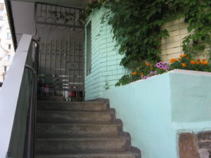 Here are the ten stairs up to our gate.