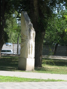 As we entered Memorial Park there were a lot of statues. This is one that I took a picture of. I don't know what it represents.