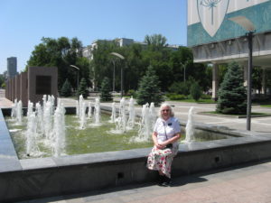 Here is another fountain we saw. I almost never have my picture taken so I had Elder Morgenegg take my picture here. The water is very green and ugly looking but the fountain is very nice.