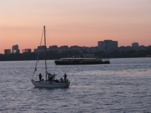 Close up of the two boats.