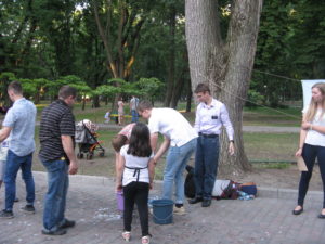 This one little girl loved chasing them and her baby sister in a stroller laughed and laughed.